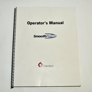 Candela SmoothPeel Operator's Manual 2008 VERSION 2.0 Setup Maintenance Specs +