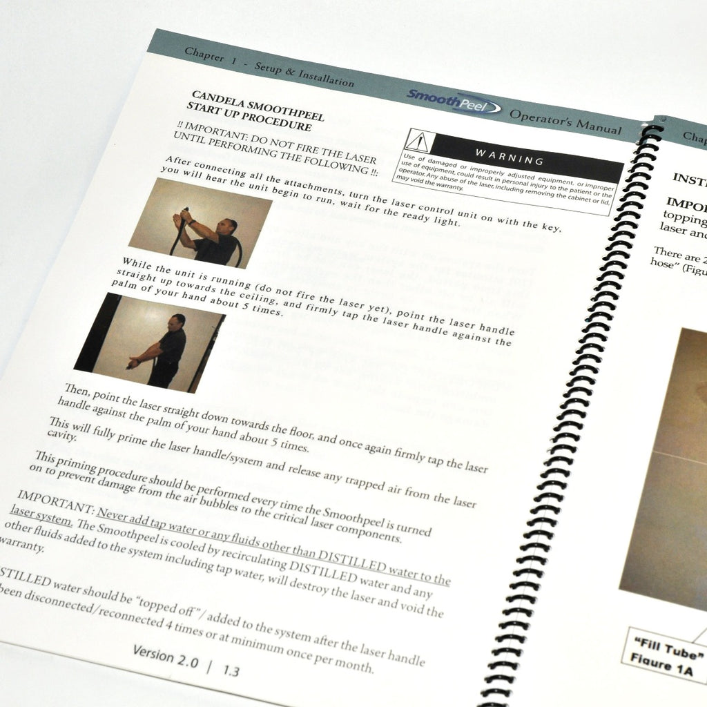 Candela SmoothPeel Operator's Manual 2008 VERSION 2.0 Setup Maintenance Specs +