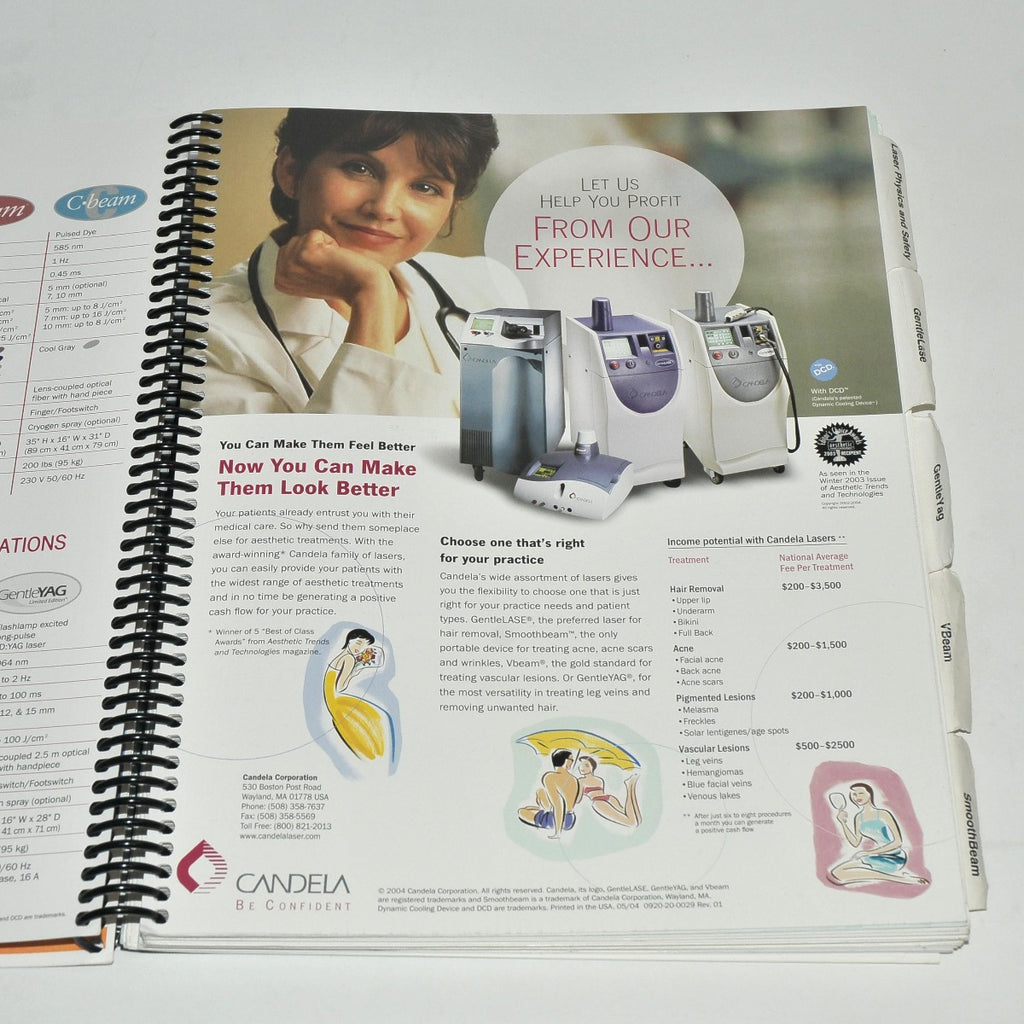 Candela Laser Training GentleLase SmoothBeam GentleYAG VBeam Reference Manual