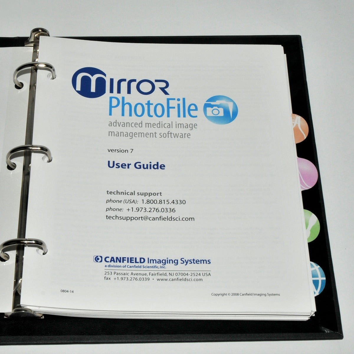 Canfield MIRROR PhotoFile Advanced IMAGE Software Visia System * USER GUIDE