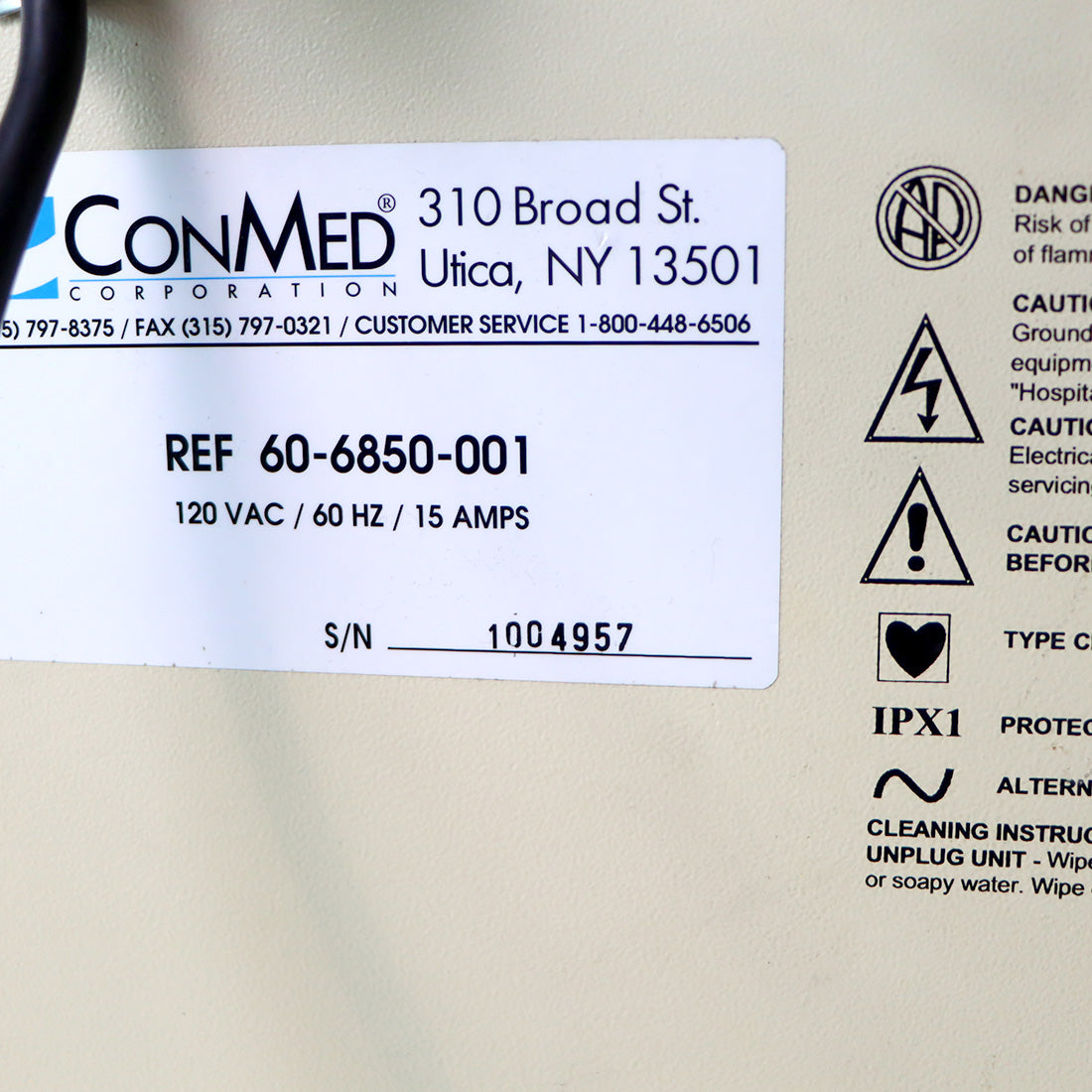 ConMed 1000 SES Smoke Evacuation System - suction control