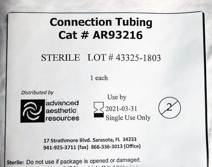 Infiltration Connection Tubing Suction Clear Aspiration Connector AR93216 x10pc