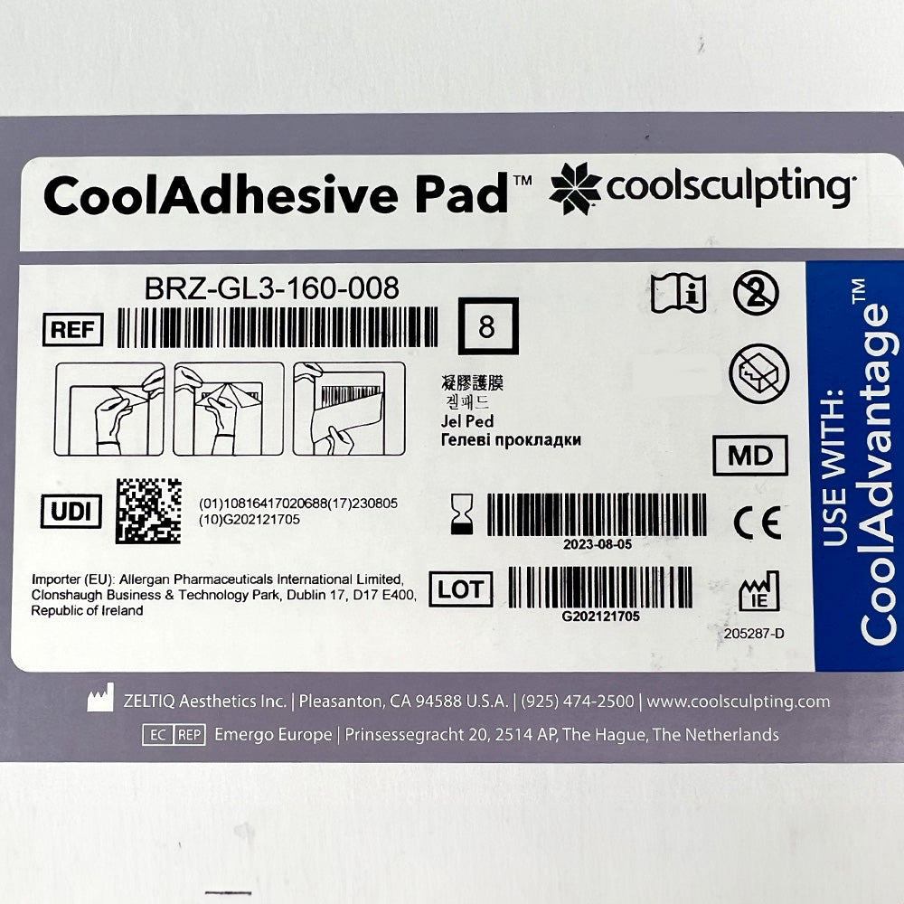 ZELTIQ BRZ-GL3-160-008 CoolSculpting CoolAdvantage CoolAdhesive Pads EXP 2023-08-05