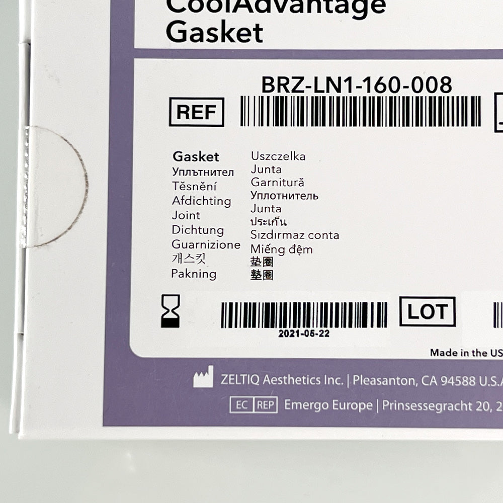 Zeltiq CoolSculpting CoolAdvantage Gasket BRZ-LN1-160-008 Exp 21-05 8 Pack