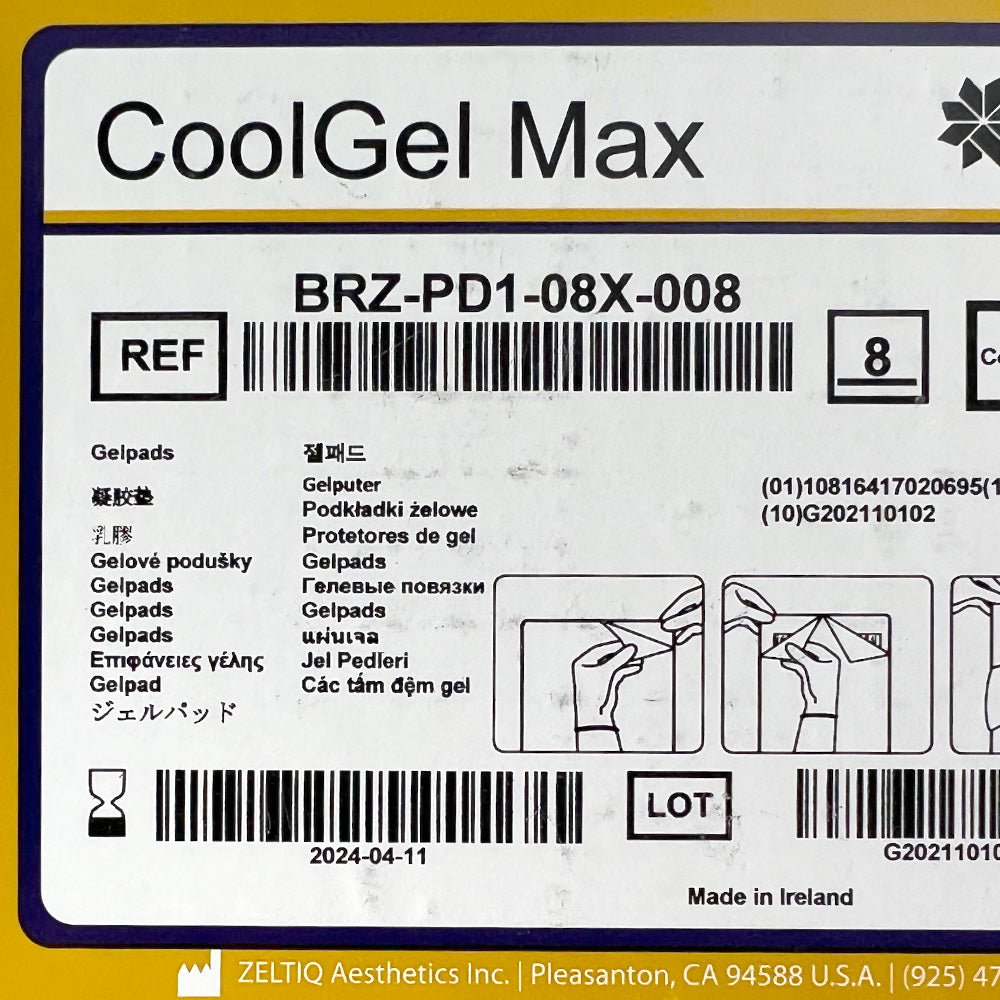 Zeltiq CoolSculpting CoolGel Max Cool Max Gel Pads BRZ-PD1-08X-008 EXP 2024-04-11