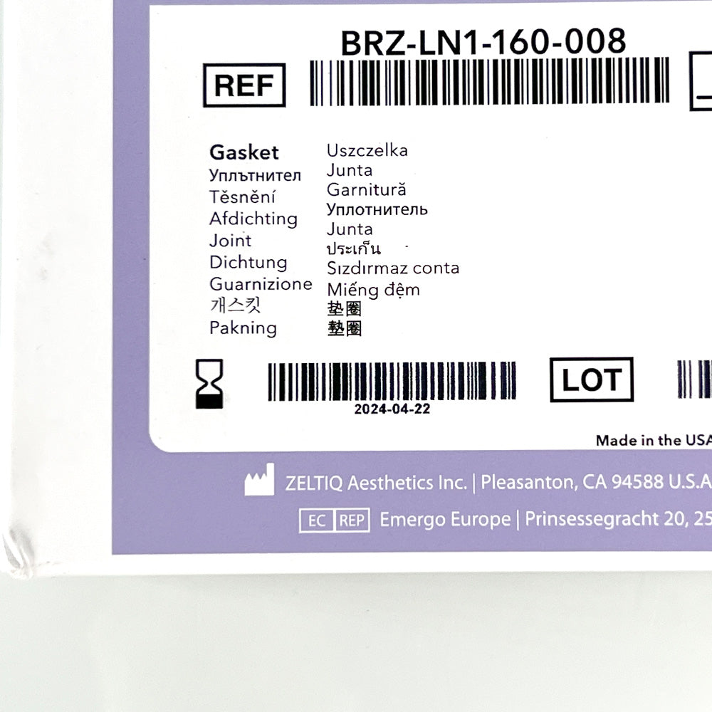 Zeltiq CoolSculpting CoolAdvantage Gasket BRZ-LN1-160-008 Exp 24-04 8 Pack