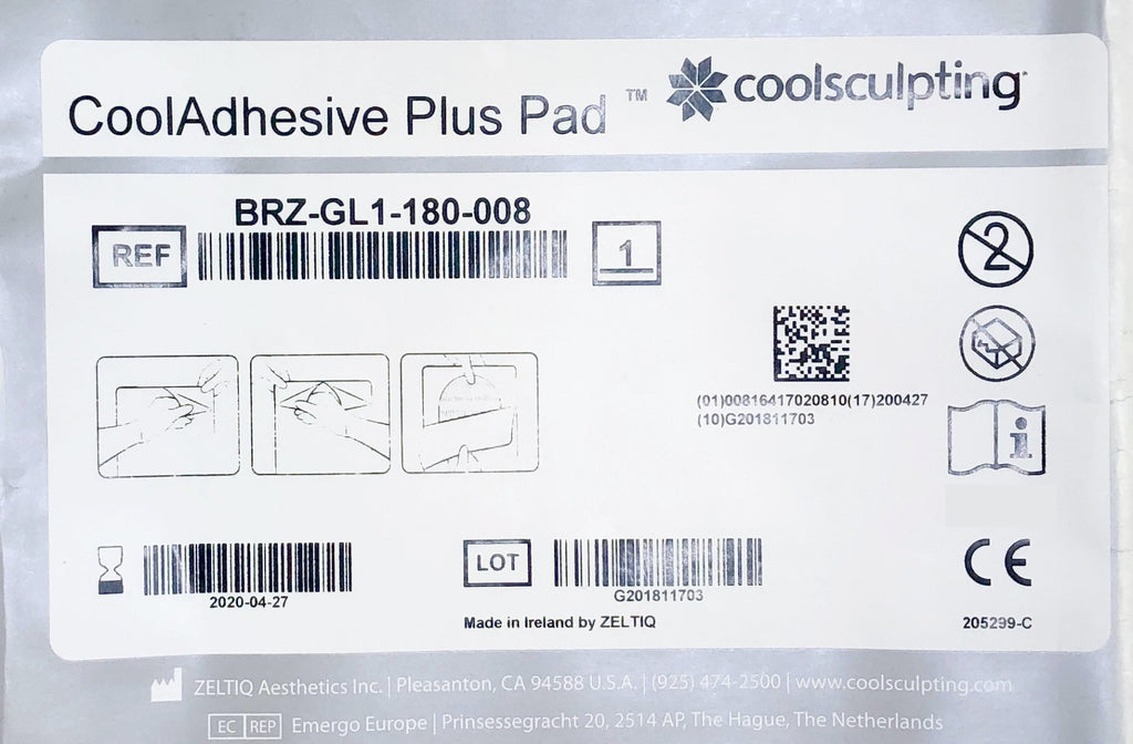 Zeltiq Coolsculpting CoolAdhesive Plus Pad BRZ-GL1-180-008 EXP 04/20 x7 Pack