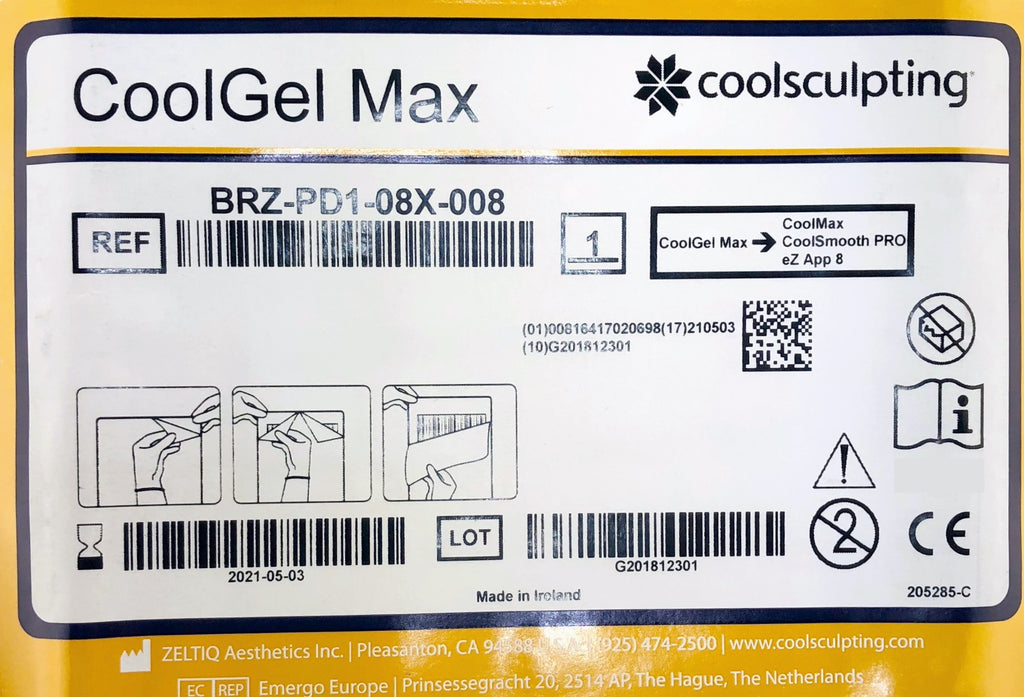Zeltiq Coolsculpting CoolGel Max CoolSmooth BRZ-PD1-08X-008 EXP 05/21 x8 Pack