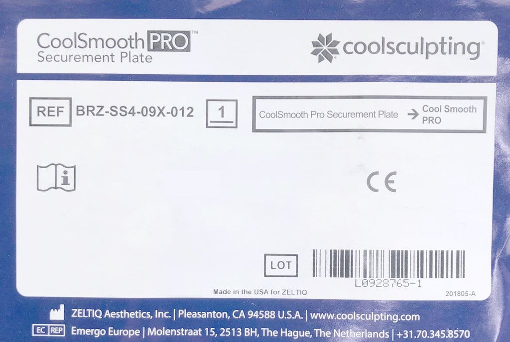 Zeltiq CoolSculpting CoolSmooth Pro Securement Plate Applicator BRZ-SS4-09X-012