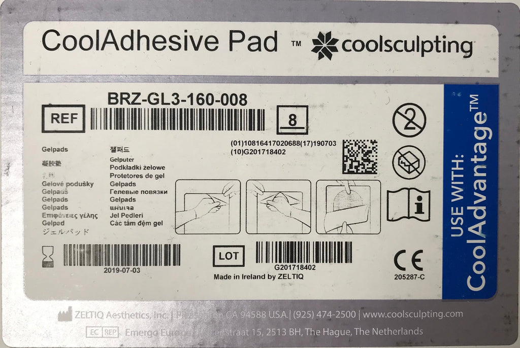 CoolSculpting CoolAdvantage Body Contour Cool Adhesive Pad BRZGL3160008 (8Pack)