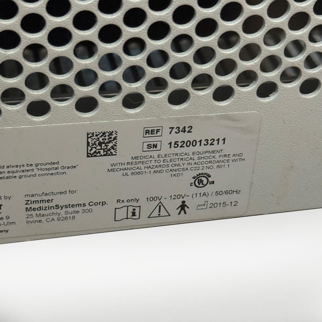 2015 Zimmer Cryo 6 Patient Cold Air Chiller Device System