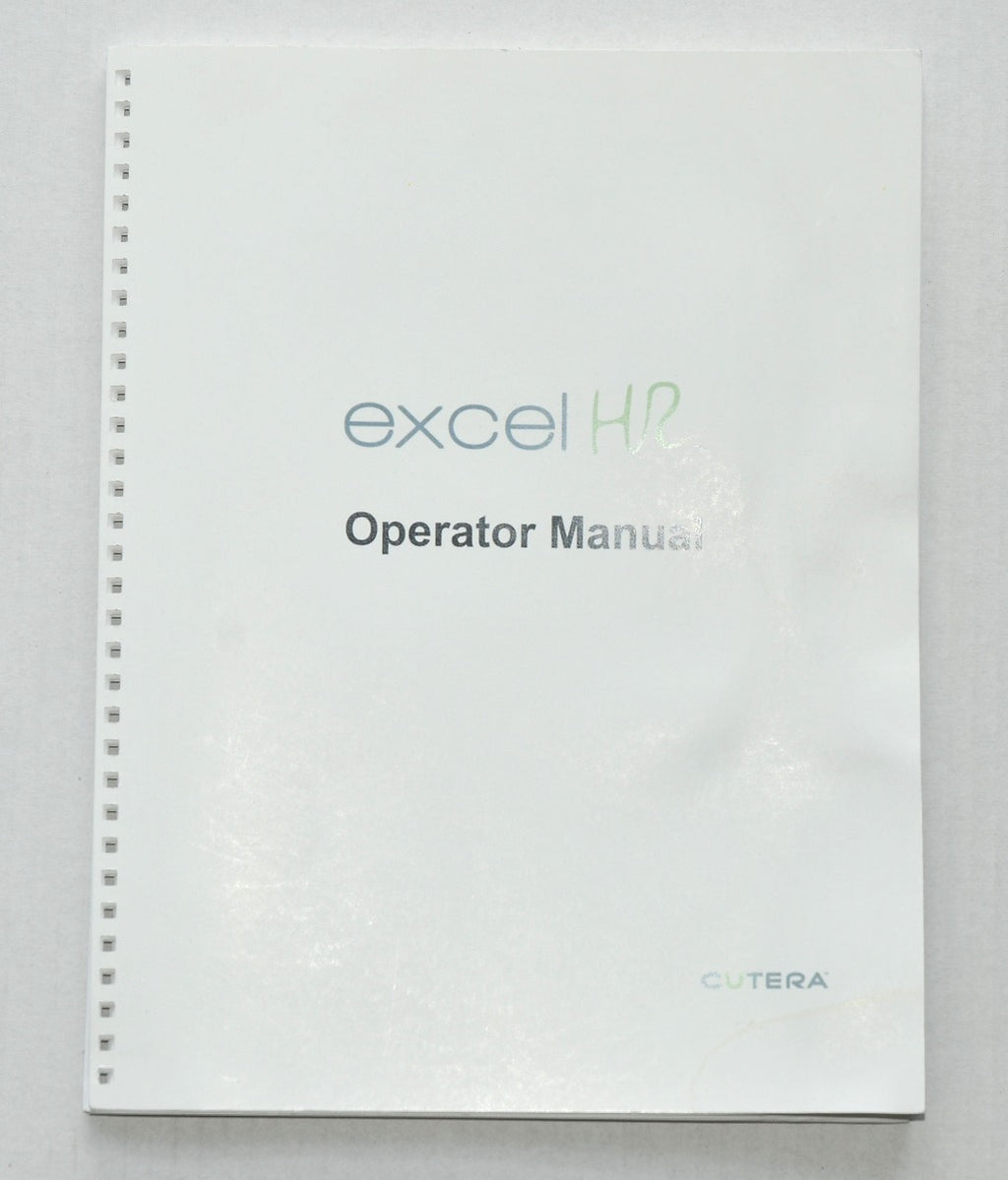 Cutera Excel HR Operator Manual 755nm 1064nm Nd:Yag Booklet Aug/2014 REV B D1492