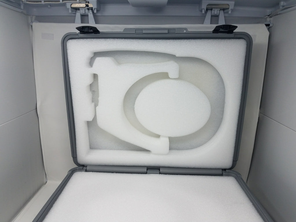 Cutera Hardshell Case Holds Two Laser HandPieces Cary Trunk Crate Die Cut Foam