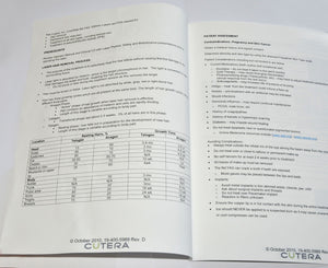 Cutera Laser CoolGlide Hair Removal Treatment Guideline Booklet 19-400-5989 2010
