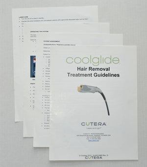 Cutera Laser CoolGlide Hair Removal Treatment Guideline Booklet 19-400-5989 8Pgs