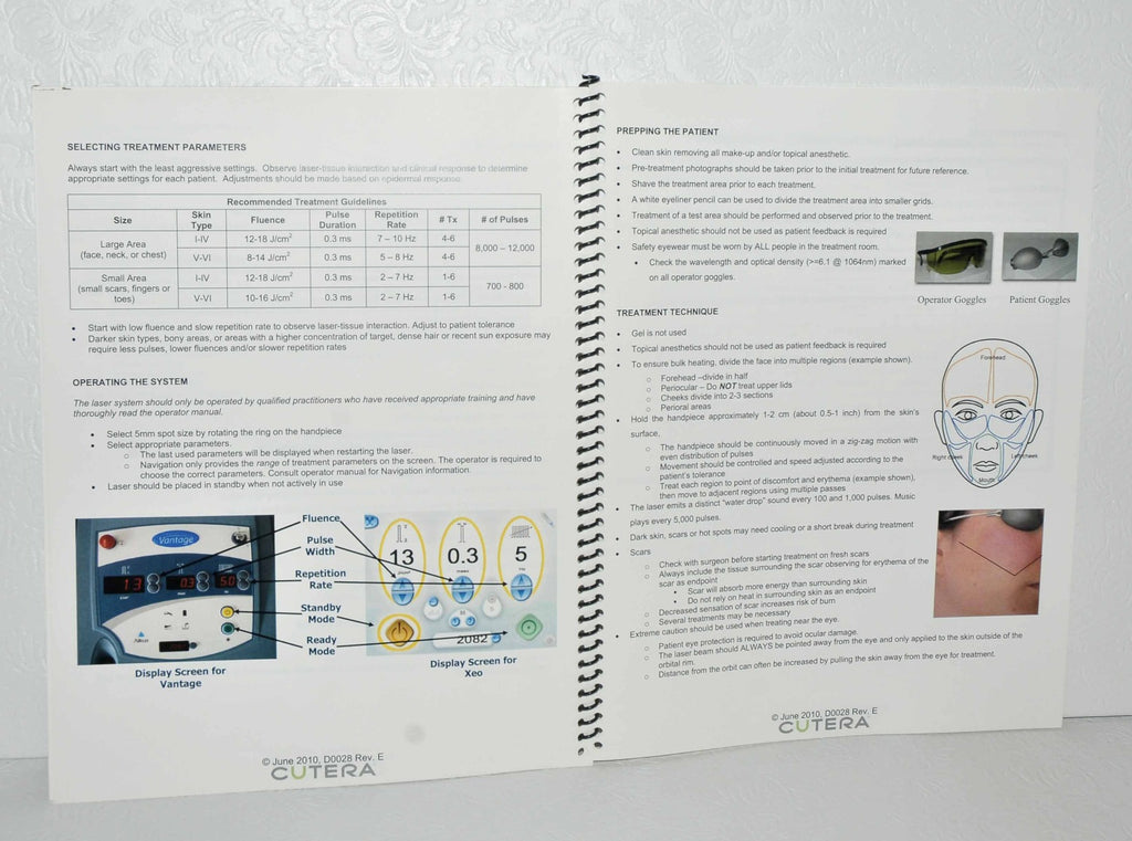 Cutera Laser Genesis Treatment Guidelines User Guide Operator Booklet D0028