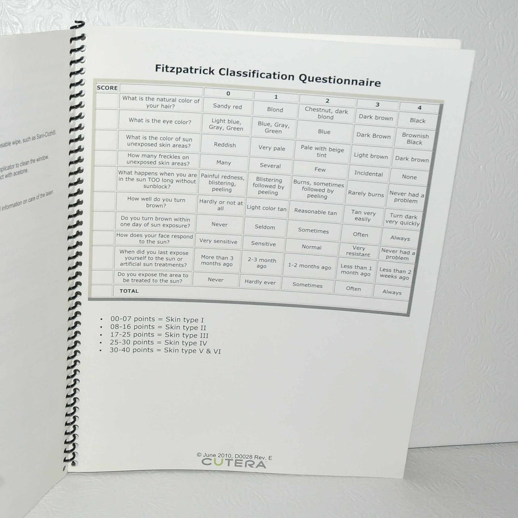 Cutera Laser Genesis Treatment Guidelines User Guide Operator Booklet D0028