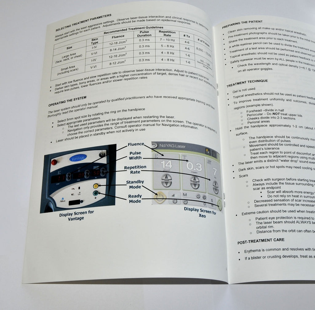 Cutera Laser Genesis Treatment Guidelines Parameter Settings Booklet D0028 2013