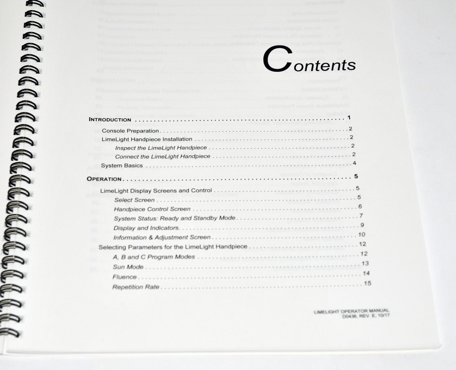 Cutera Laser LimeLight Handpiece Operator Manual Maintenance Usage Safety D0436-1