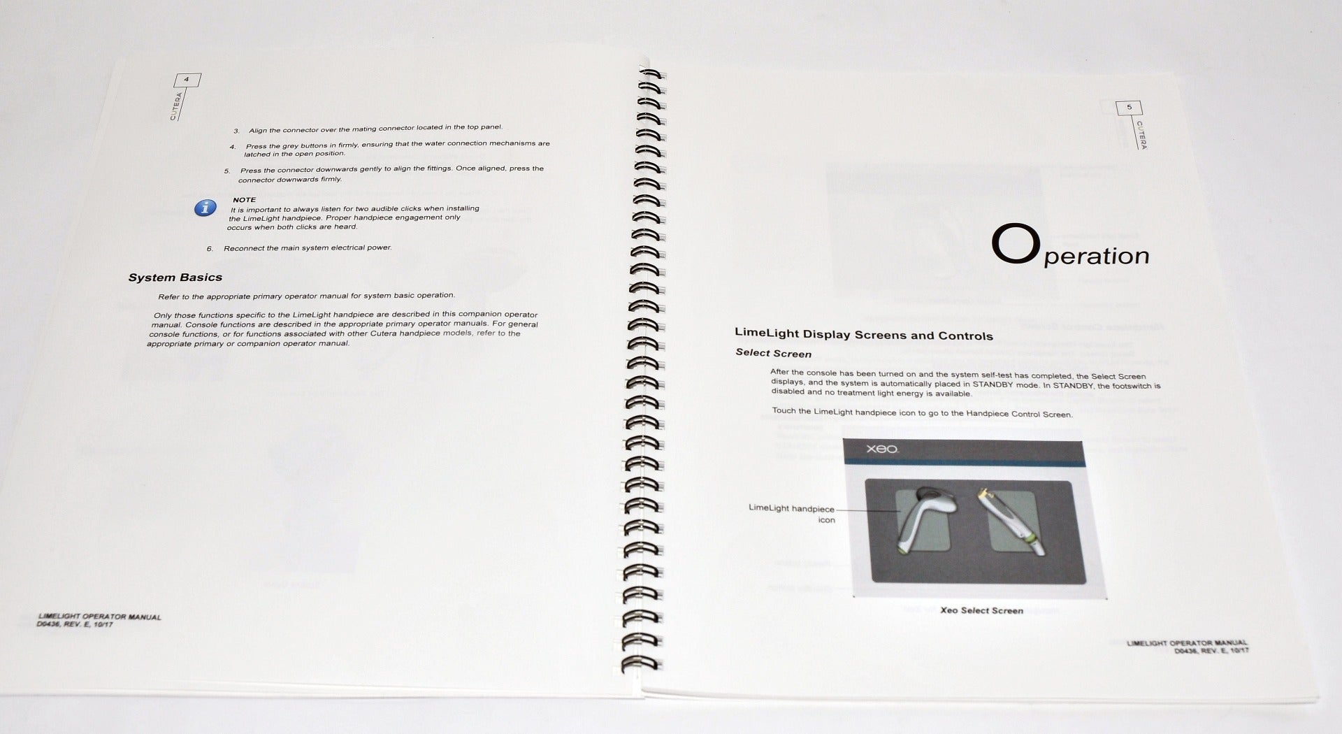 Cutera Laser LimeLight Handpiece Operator Manual Maintenance Usage Safety D0436-1
