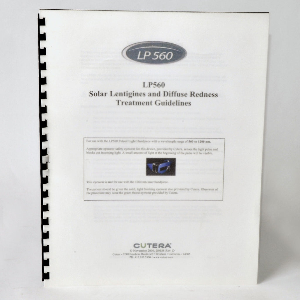 Cutera Laser LP560 Solar Lentigines & Diffuse Redness Treatment Guidelines D0188