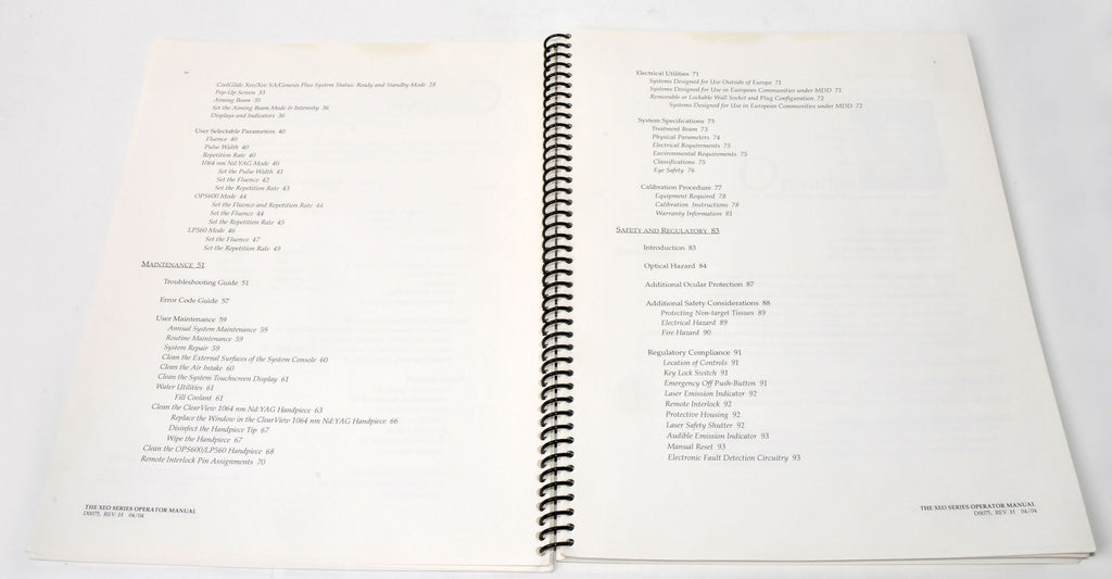 Cutera Laser OPERATOR'S MANUAL Xeo CoolGlide SA Genesis Plus D0075 Setup Guide