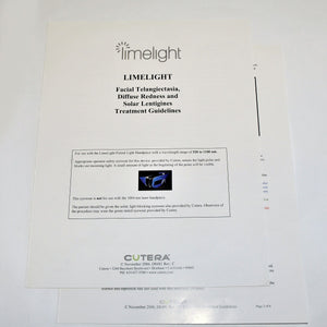 Cutera Limelight Laser Treatment Guidelines Parameter Settings Lime Light D0481