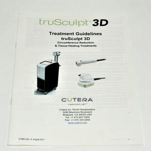 CUTERA TruSculpt 3D Treatment Guidelines Laser Body Settings Guide D1989 16 Pgs