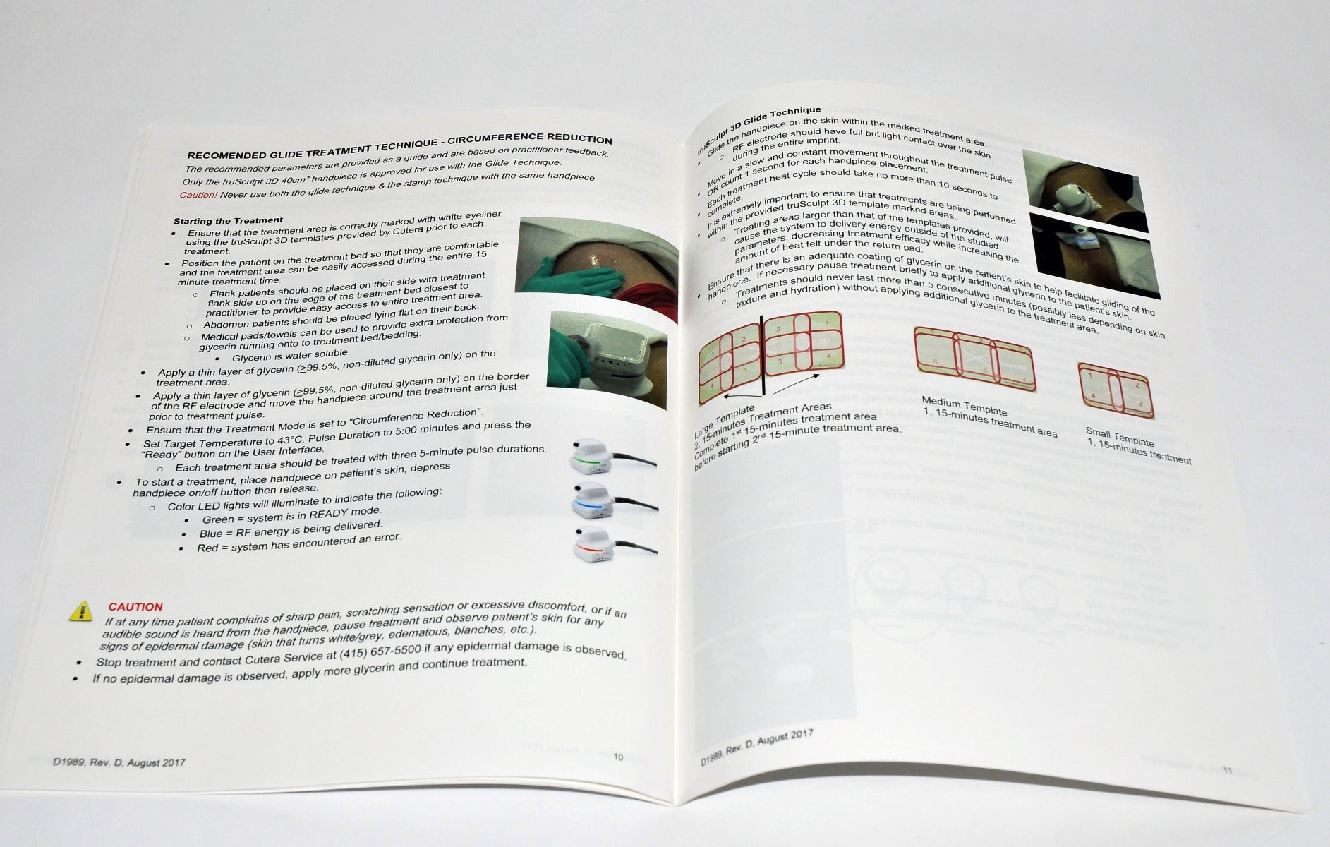CUTERA TruSculpt 3D Treatment Guidelines Laser Body Settings Guide D1989 16 Pgs