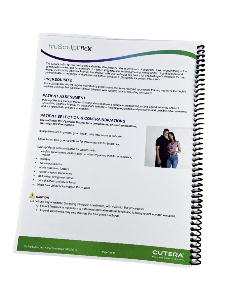 Cutera truSculpt fleX Treatment Guidelines Operator Manual User Handbook Booklet