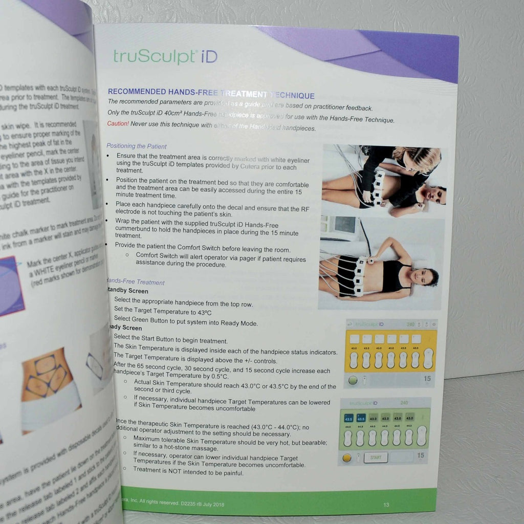 Cutera truSculpt iD Patient Treatment Guidelines User Training Guide Book D2235