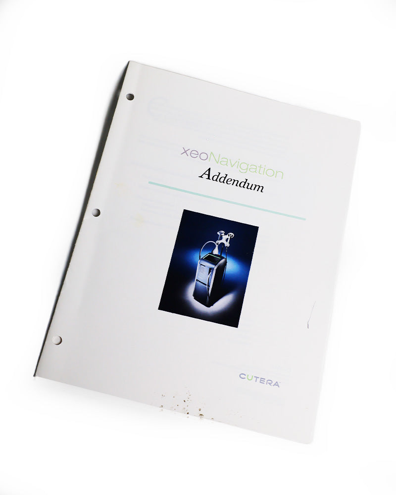 Cutera Laser XeoNavigation Addendum Booklet Xeo Navigation CoolGlide Prowave 770