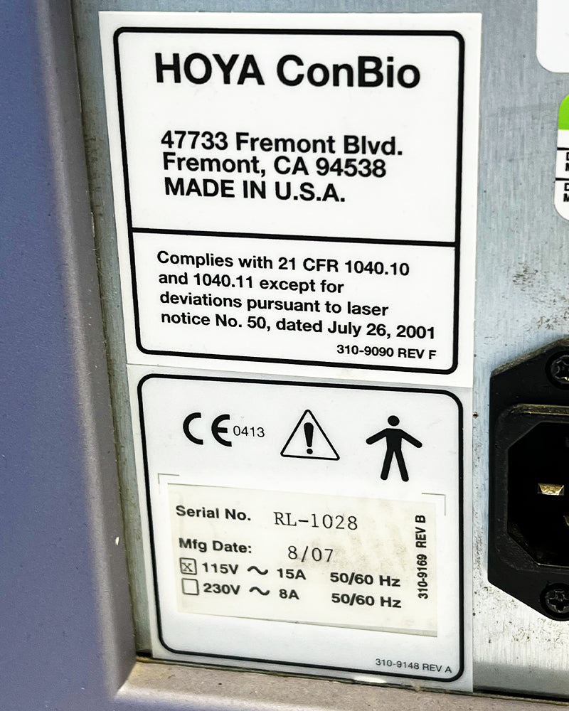 2007 Cynosure ConBio RevLite Q-Switched Nd:YAG Laser Tattoo Removal System