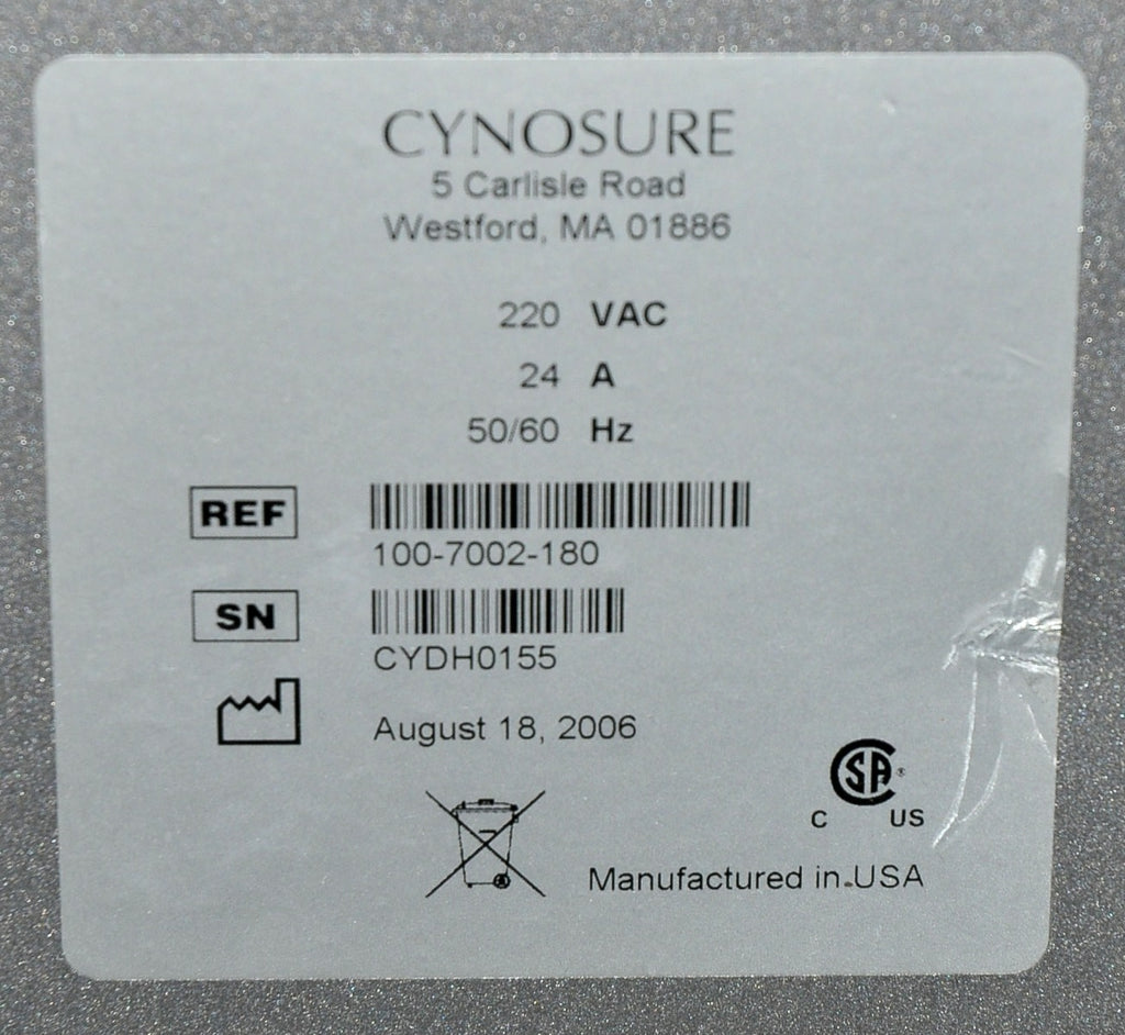 2006 Cynosure Cynergy MPX Nd:YAG Pulsed Dye Vascular Lesions Laser System - As-Is