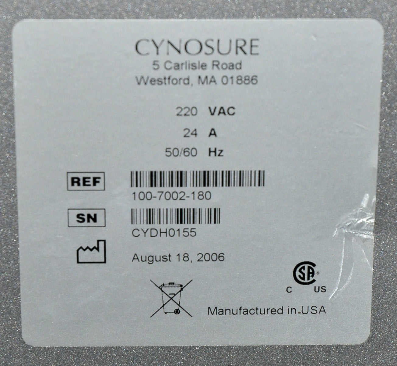 2006 Cynosure Cynergy MPX Nd:YAG Pulsed Dye Vascular Lesions Laser System - As-Is
