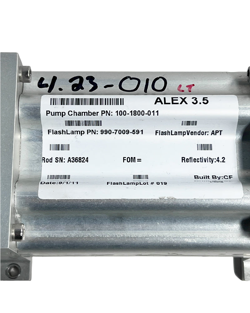 Cynosure Elite MPX Alex 3.5 Pump Chamber Flash Lamp Replacement 100-1800-011