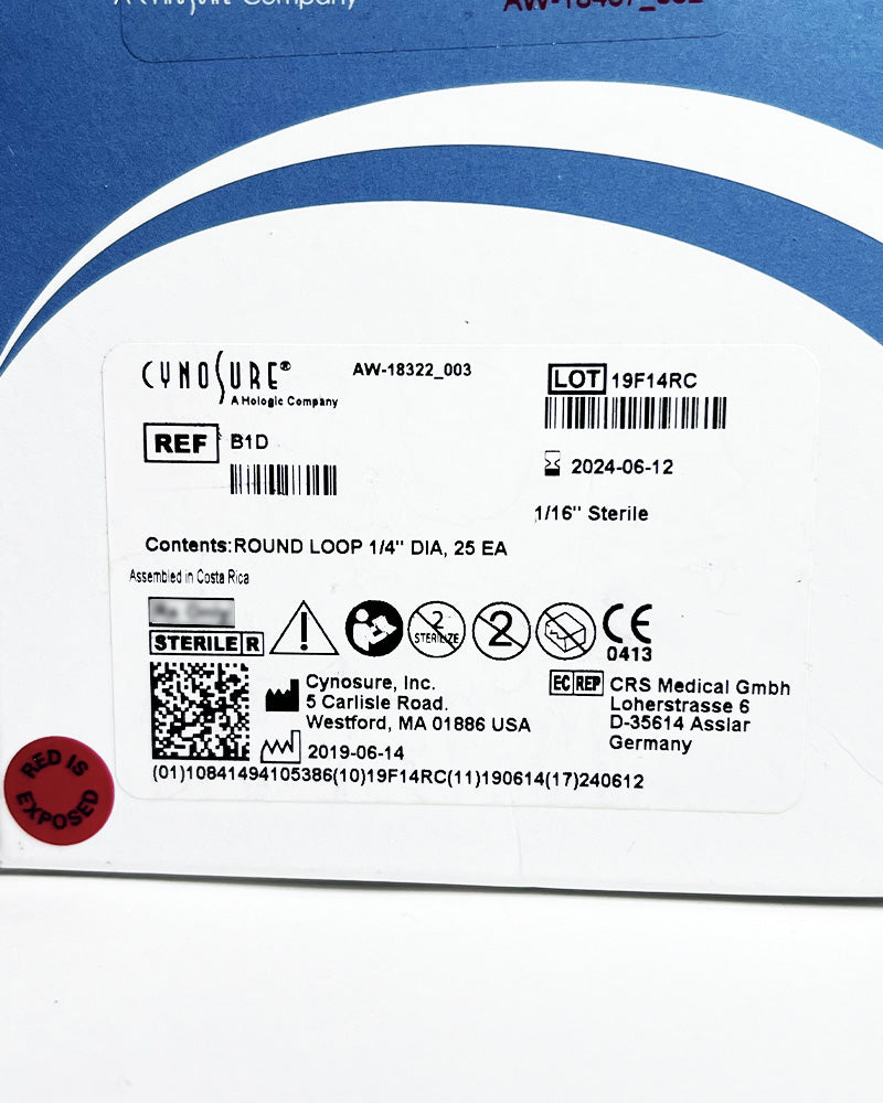 Ellman Cynosure Round Loop 1/4" Diameter B1D AW-18322_004 Sterilized Exp2024 x25