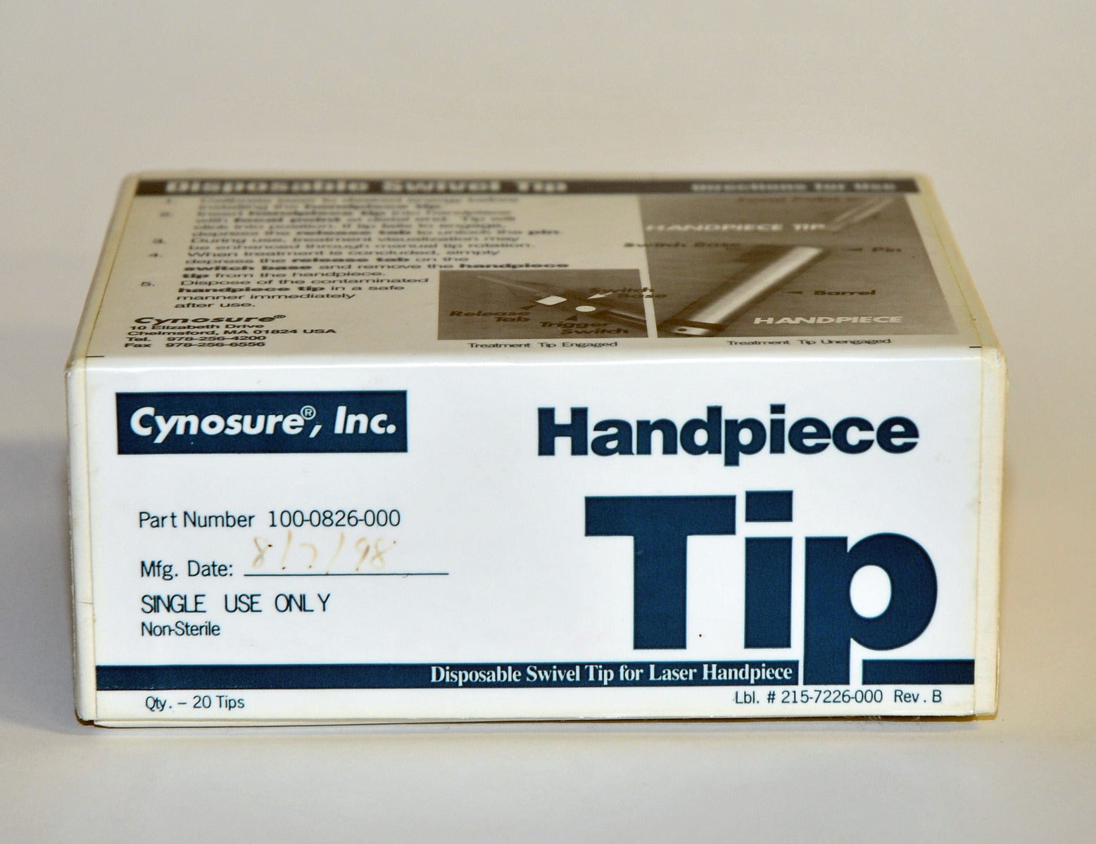 Cynosure Photogenica Laser MINI Disposable Swivel Tip Gauge (Lot of 13Pcs)