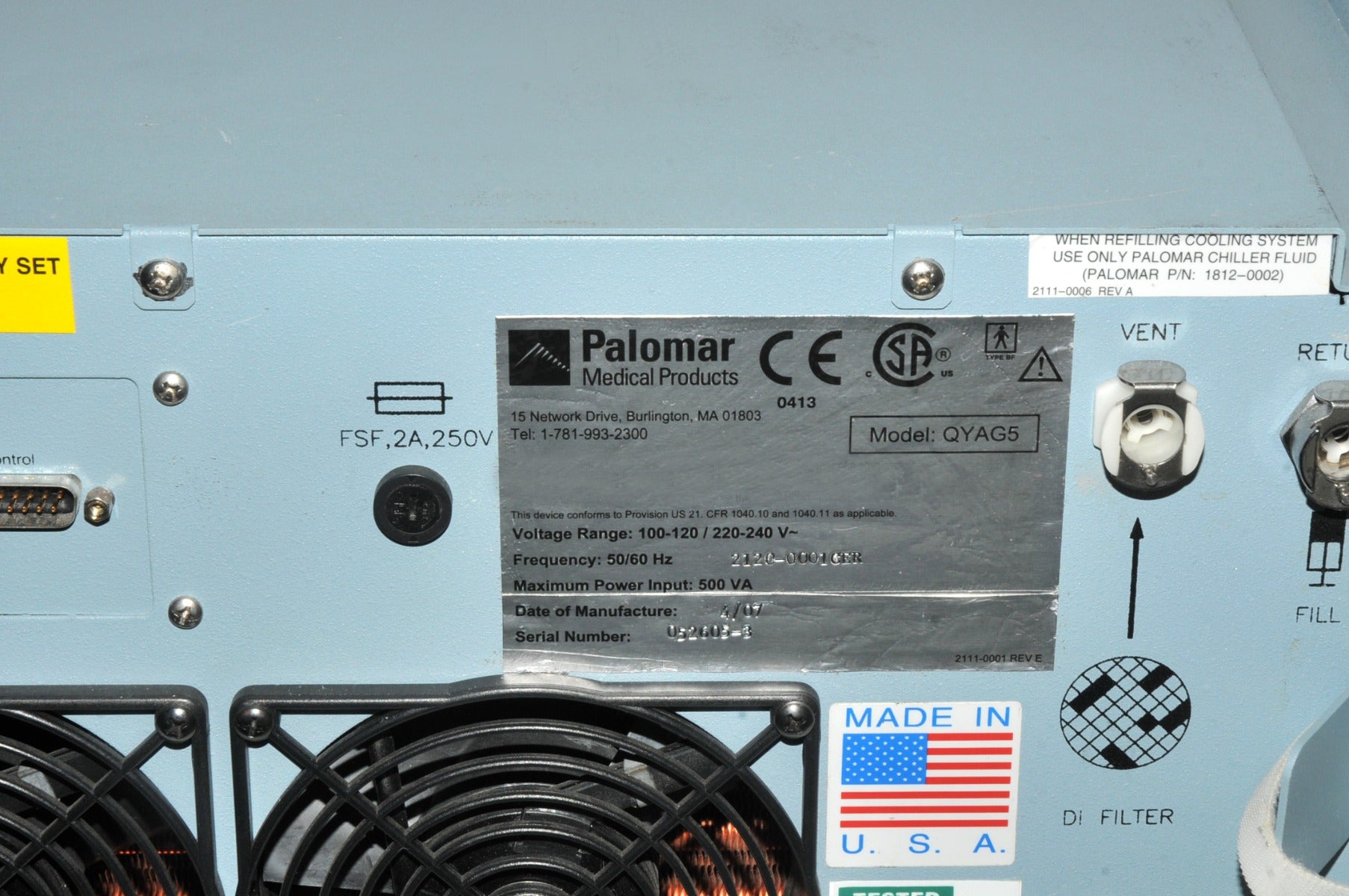 Factory Refurbished Palomar QYAG5 Replacement Cooling Module CE P/N 2120-0001CER