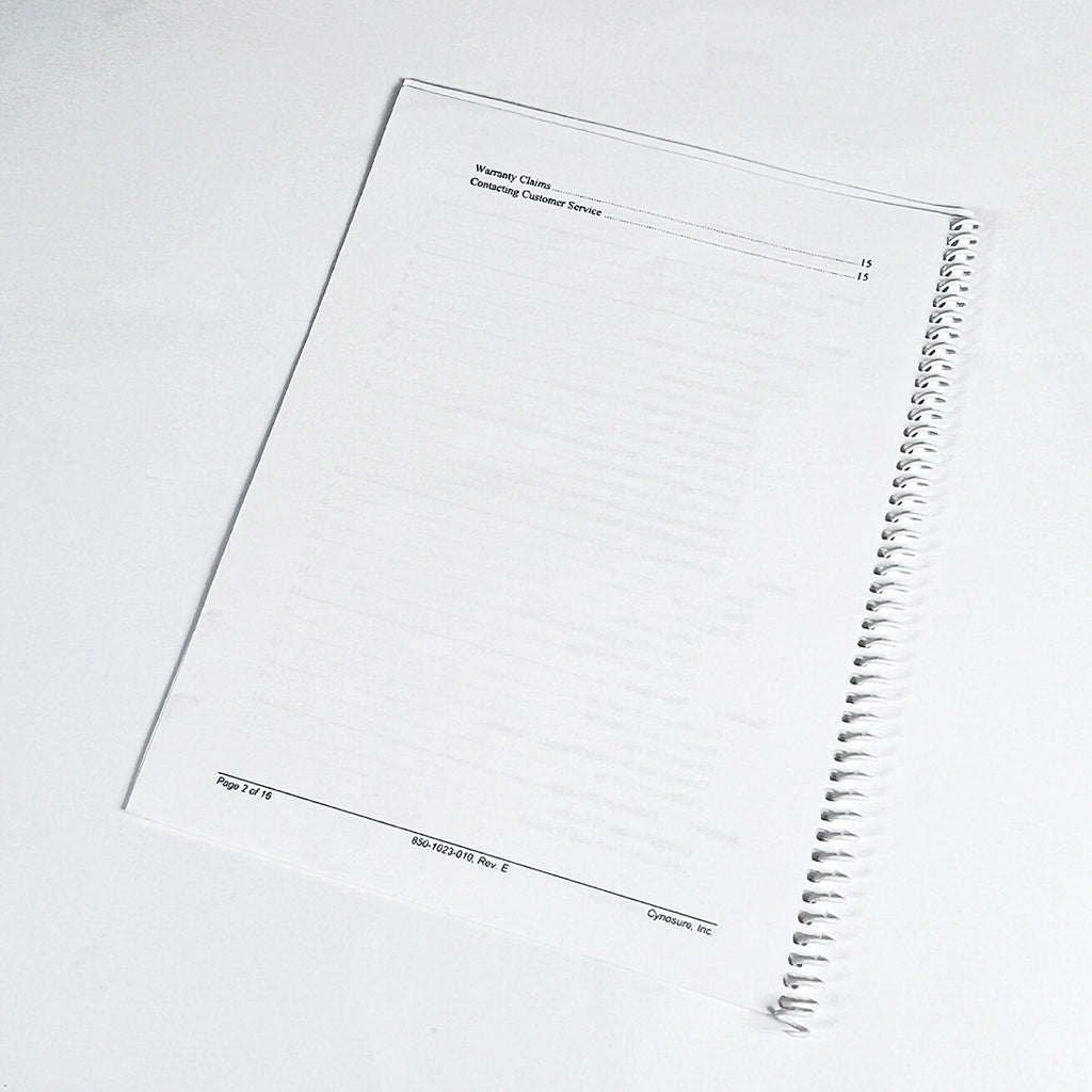 Cynosure SmartCool Operator Manual 850-1023-010 Rev.E 11/2004