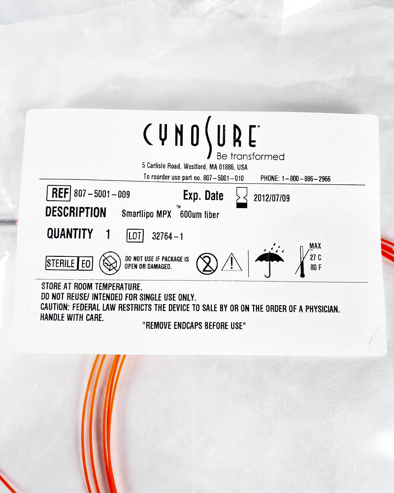 Cynosure SmartLipo MPX NON-RFID 600um Orange Laser Fiber 807-5001-010 - Expired
