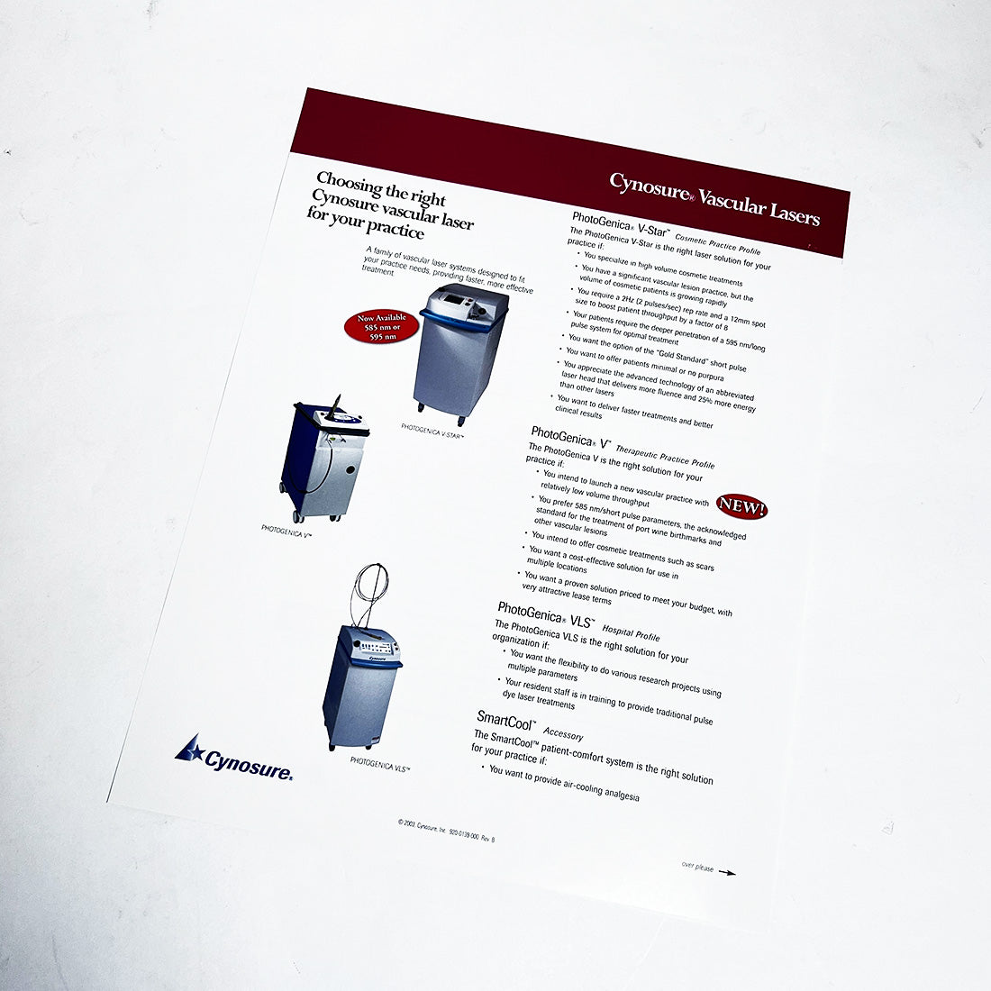 Cynosure The Crown Jewels Vascular Lasers Marketing Booklet 920-0138-000