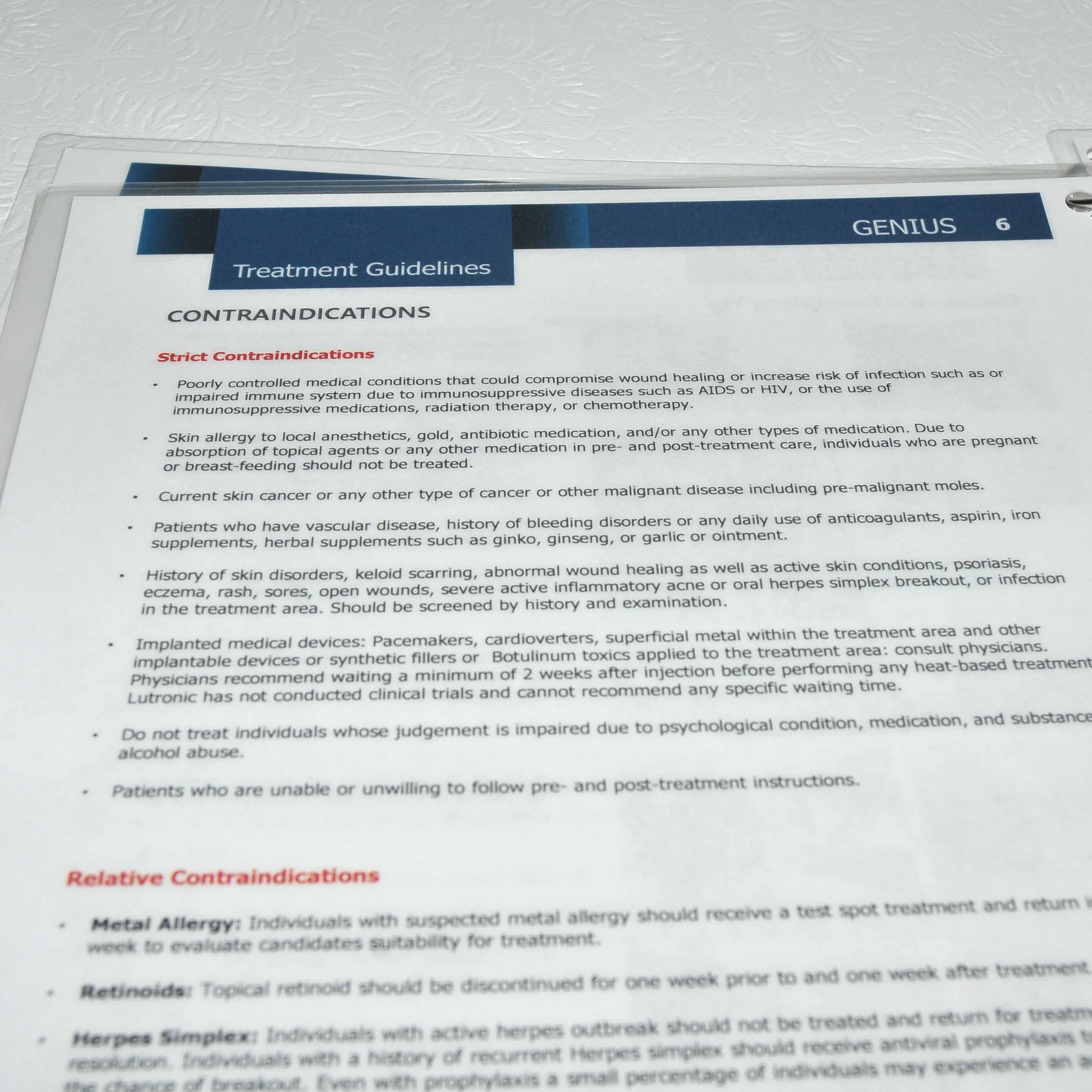 Lutronic Genius Quick Start Guide RF Microneedling User Operation Sheets Manual