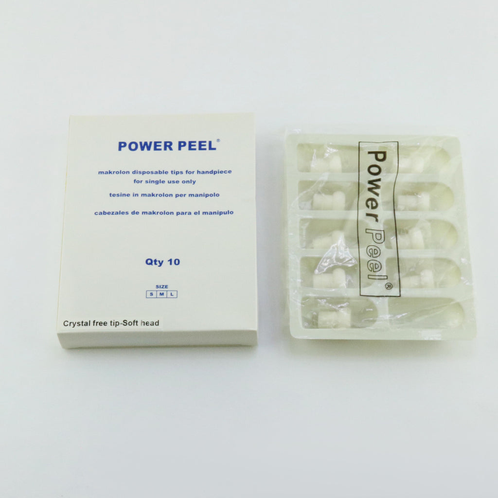 Power Peel Crystal Free Makrolon Microdermabrasion Soft Tips Exfoliate 9 Pack