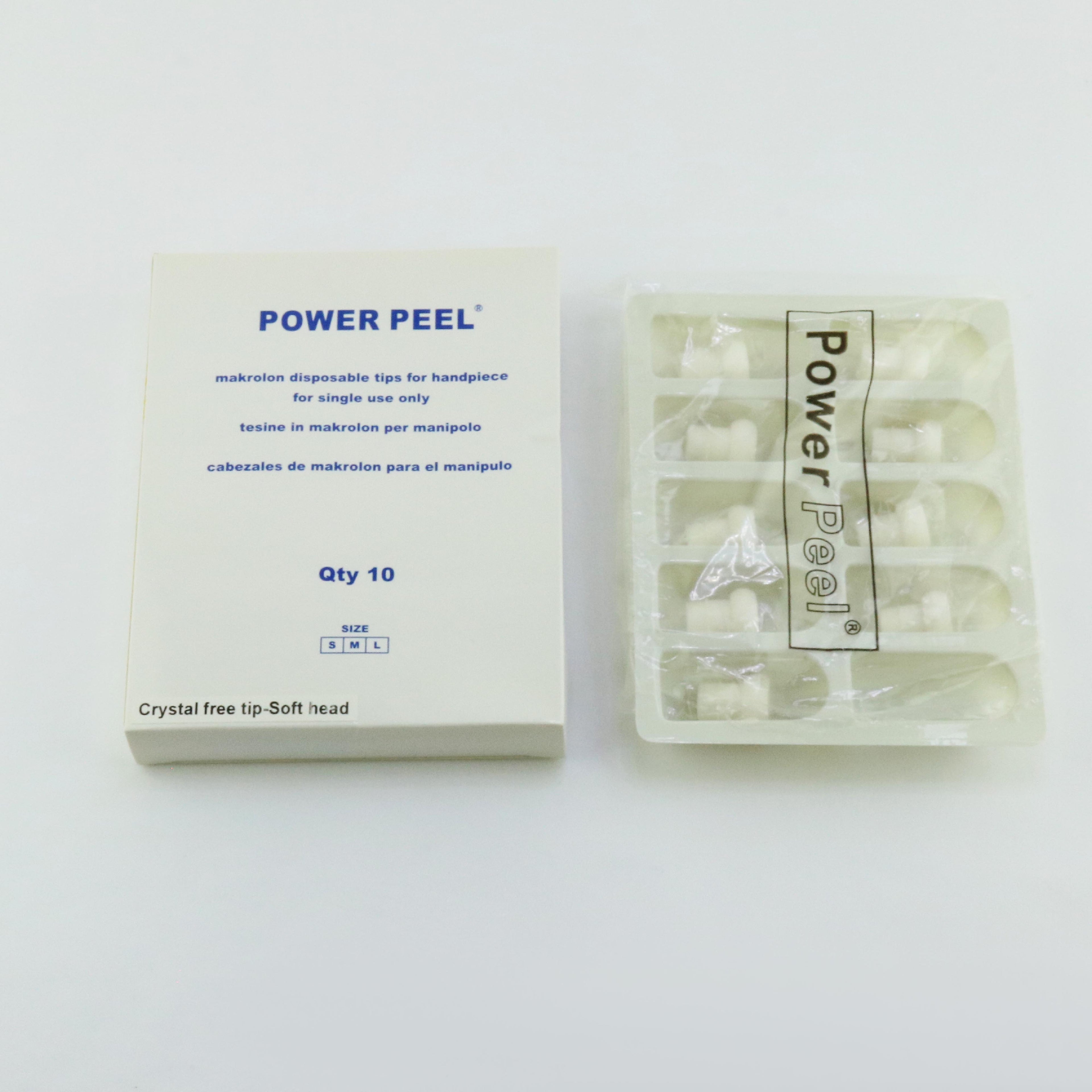 Power Peel Crystal Free Makrolon Microdermabrasion Soft Tips Exfoliate 9 Pack