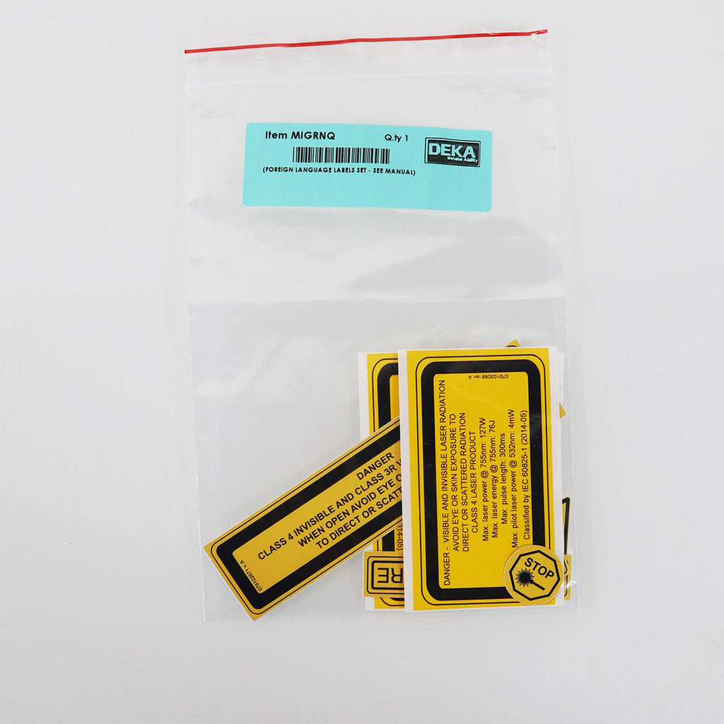 DEKA Laser Danger Warning Sticker Multipack Laser Aperture