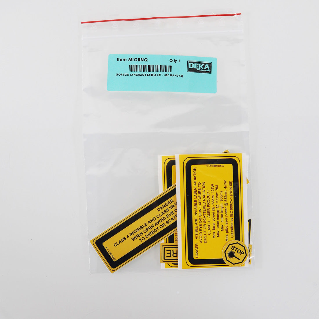 DEKA Laser Danger Warning Sticker Multipack Laser Aperture