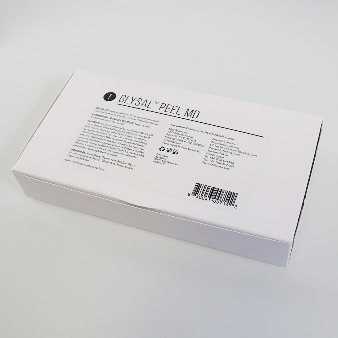 Hydrafacial Glysal Peel MD 30% Glycolic 1.5% Salicyclic Acid 6x Vials P70203