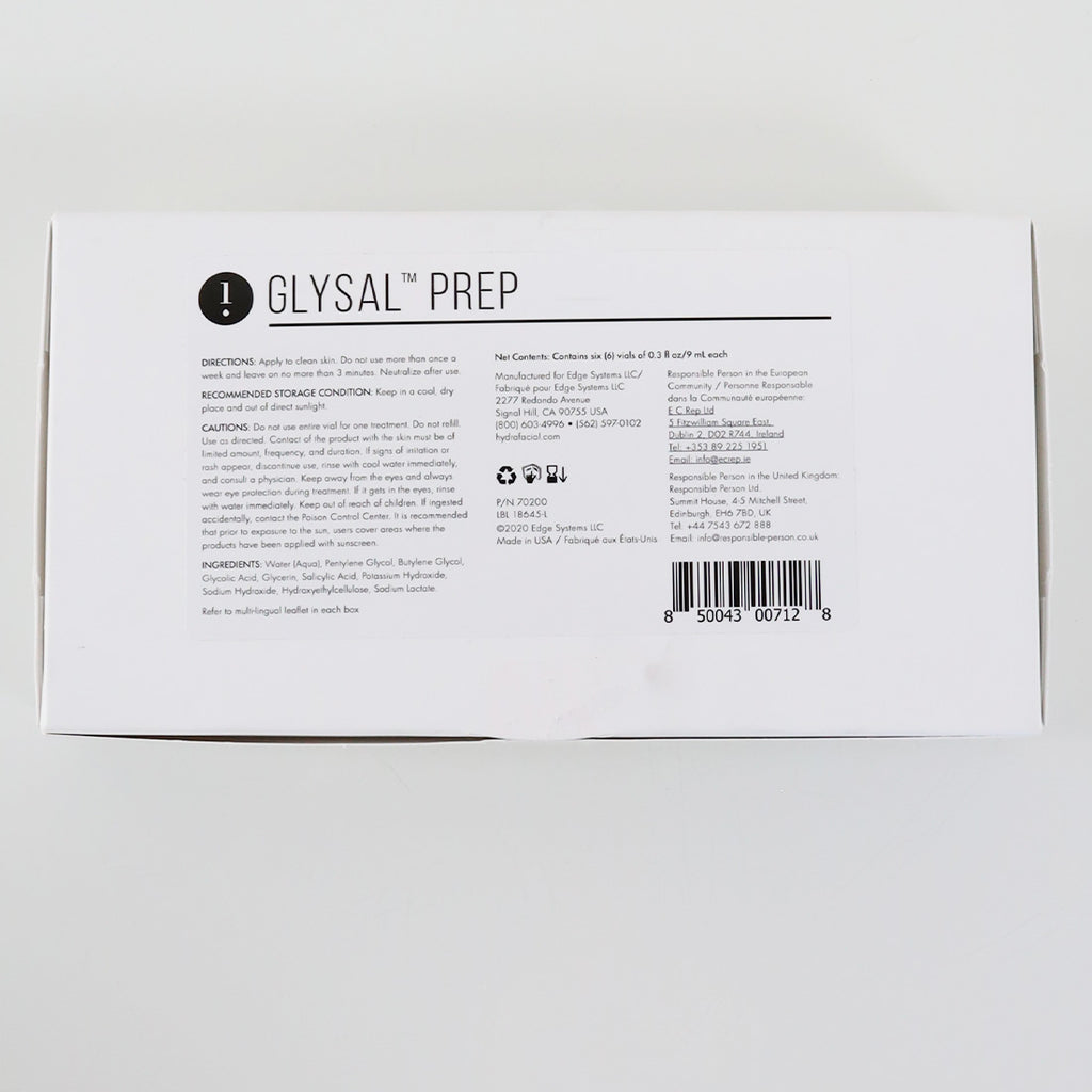 Edge Systems Hydrafacial Glysal Prep Glycolic Salicyclic Acid P70200 x5pk