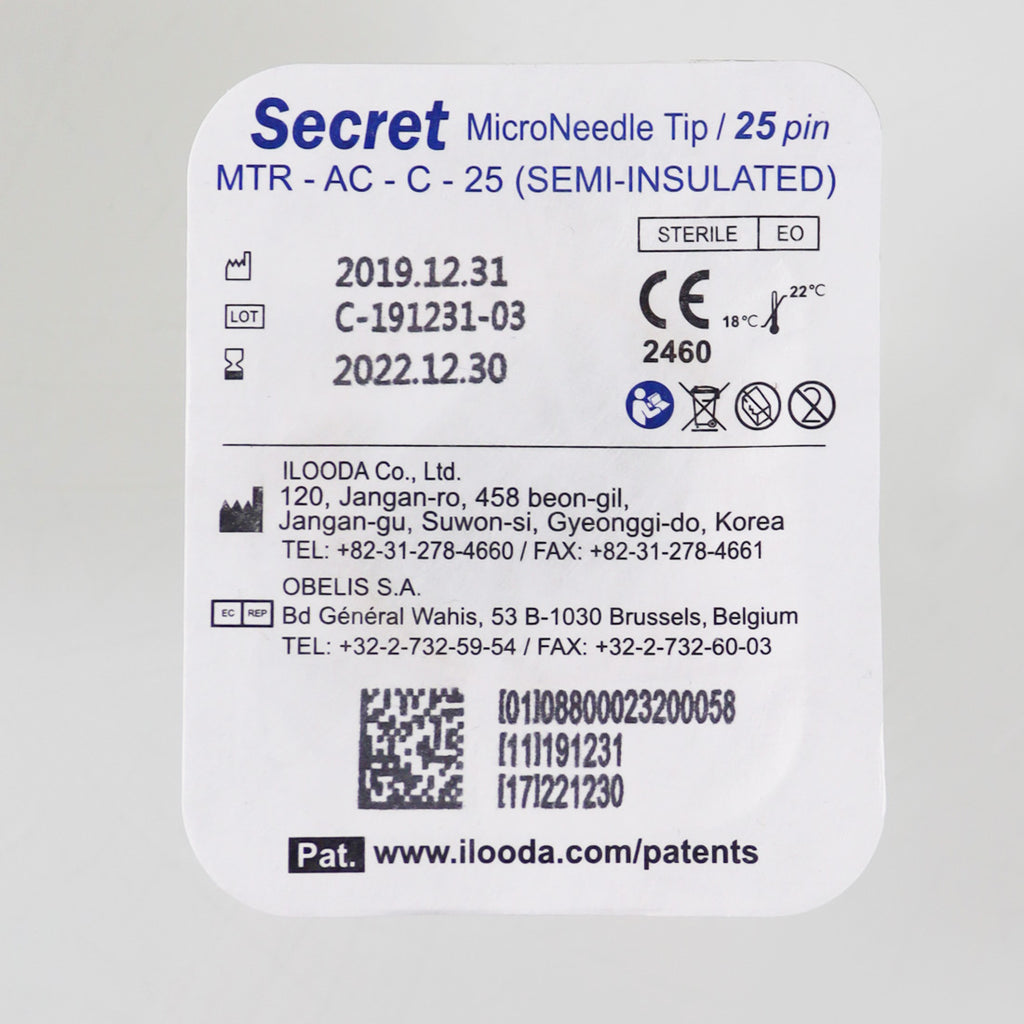 Cutera SecretRF 25-Pin Semi-Insulated MicroNeedle Tip MTR-AC-25 EXP-12/22 7pk